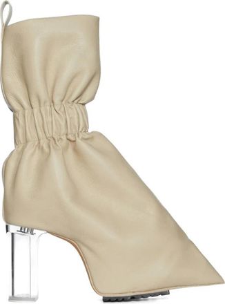 Rick Owens Hoge Hak Laarzen met Puntneus - Dames - Laarzen met Hak - Beige - 39 EU - Leer - Schoenen