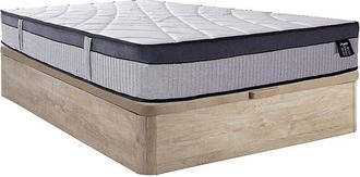 Vente-Unique Vente-unique - Set 140x190 rete vano naturale chiaro+mater. ibrido ibrido molle insac. 5 zone memory foam sp.30 - patnos di ysm&eacute;e