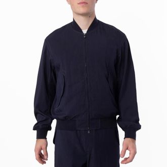 Emporio Armani Viscose-Nylon Blouson Jacket, Brand Size 50 ( US Size 40 )