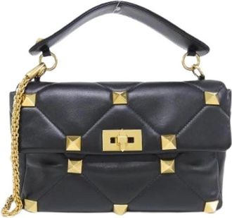Valentino Pre-owned Garavani Lamschoudertas - Dames - Vintage Handtas - Zwart - ONE Size - Leer - Vintage