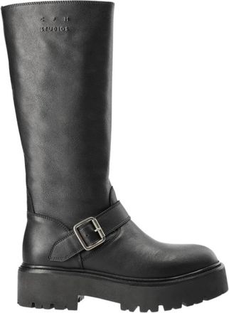 Copenhagen Chunky Biker Boot - Dames - Hoge Laarzen - Zwart - 39 EU - Leer - Schoenen