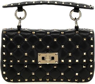 Valentino Garavani Black Rockstud Spike Handbag
