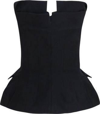 Magda Butrym Womens Cotton Bustier Corset Top Black Silk; Elastane Shirt