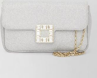 Roger Vivier jeu de fille glitter buckle clutch