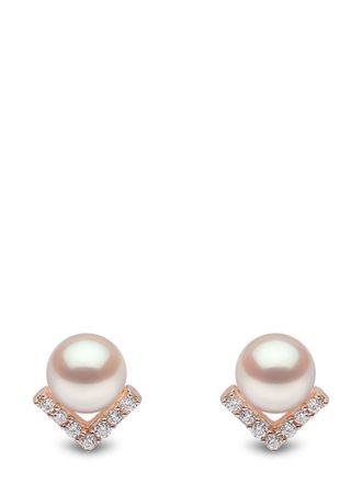 Yoko London 18kt rose gold Trend freshwater pearl and diamond earrings - women - 18kt Rose Gold - OS - Pink