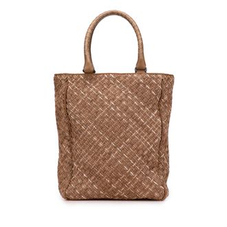Bottega Veneta Tweedehands Kalfsleer Intrecciato Paglia Tote