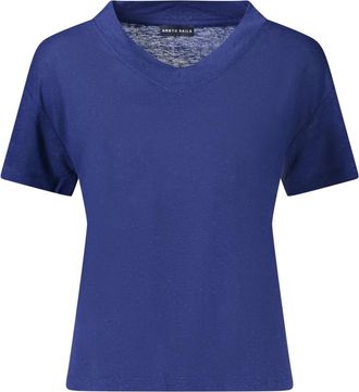 North Sails T-shirt met V-hals en korte mouwen - Dames - T-shirts - Blauw - L - Tops