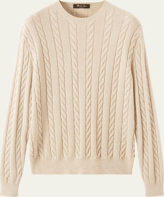 Loro Piana Mens Cedar Cashmere Crewneck Sweater
