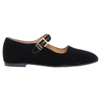The Row Ava Mary Jane velvet flats
