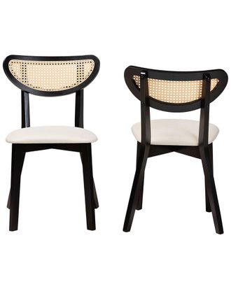 Baxton Studio Dannell Mid-Century Modern 2Pc Dining Chair Set