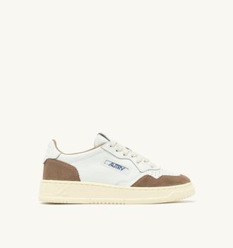 Autry MEDALIST LOW SNEAKERS IN WHITE LEATHER AND ANTELOPE SUEDE