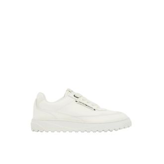 Emporio Armani Lage leren vetersneakers met een rubberen profielzool - Heren - Sneakers - Wit - 42 EU - Leer - Schoenen