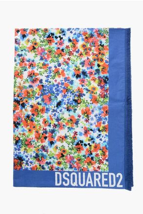 Dsquared2 Floral Patterned Lightweight Cotton Beach Towel size Unica