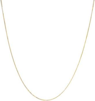 House of Brilliance Unisex Solid 14K Gold 0.75mm Classic Box Chain Necklace in Yellow at Nordstrom, Size 22