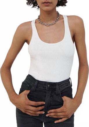 Jonathan Simkhai Cecilia Scoop Neck Crop Top In White