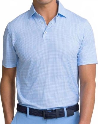 Southern Tide Driver Coral Key Plaid Polo In Ocean Channel
