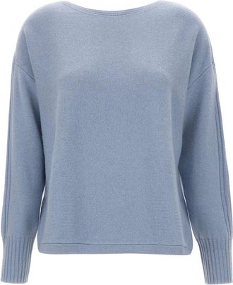 Elena Miro Ronde hals gebreide kleding - Dames - Ronde hals truien - Blauw - L - Wol - Truien & Vesten