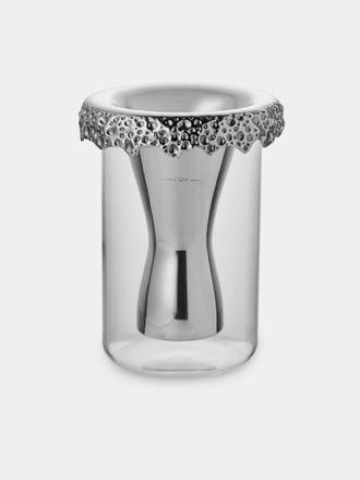San Lorenzo 1997 Afra and Tobia Scarpa Pure Silver and Glass Vase (8in/20.5cm)