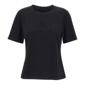 Elena Miro T-Shirts, female, Black, Size: XL Embossed Logo T-shirt