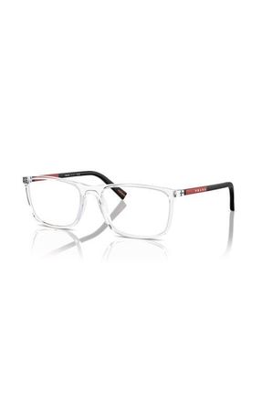 Prada 55mm Rectangle optical glasses in Transparent at Nordstrom