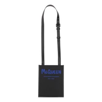 Alexander McQueen Logo-print Messenger Bag - male - Alexander McQueen - Cross Body Messenger - Black - ONE SIZE - Bags