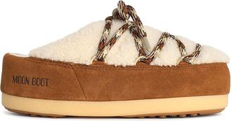 Moon Boot Evx Slippers In Shearling Whisky