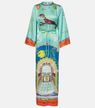 Alemais Surrealist silk midi dress