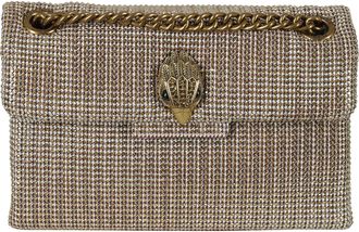 Kurt Geiger Micro Houndstooth Clutch Bag With Gold Crystal Accents