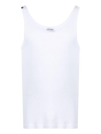 Dolce & Gabbana Ribgebreide tanktop - Wit