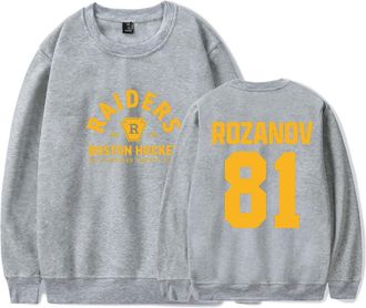 Generic Heated Rivalry Ice Hockey merch Crew Neck Sweater Clothes Casual Tops Crew Neck Sweatshirts (GREY,XL)