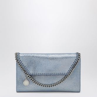 Stella McCartney Borsa portafoglio a tracolla Falabella color denim effetto metallizzato