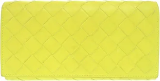 Bottega Veneta Green Yellow Intrecciato Long Wallet (Bi-Fold) (Pre-Owned)