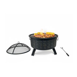 Relaxdays Relaxdays Brasero, Hx&oslash; 62 X 66 Cm, Con Parrilla, Protector De Chispas Y Atizador, Hogar De Jard&iacute;n, Negro