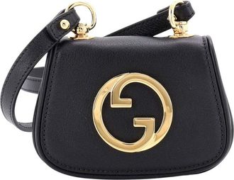 Gucci Black Sheep Leather Blondie Nm Card Case Wallet With Strap (Authentic Pre-Loved)