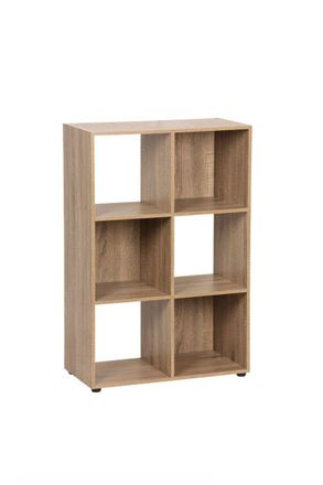 Regalos Miguel Estanter&iacute;as - Estanter&iacute;a Luar 6 Compartimentos - Madera Natural