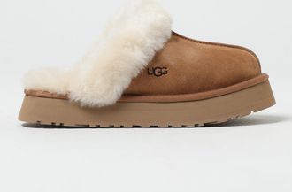 UGG Sabot Disquette in camoscio e pelliccia