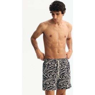 H&M Patterned Swim Shorts in Black/patterned at Nordstrom, Size X-Large