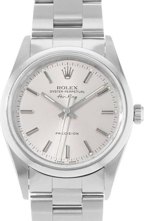 Rolex Pre-owned Rolex Air King 34 Automatic Chronometer Silver Dial Mens Watch 14000 SSO