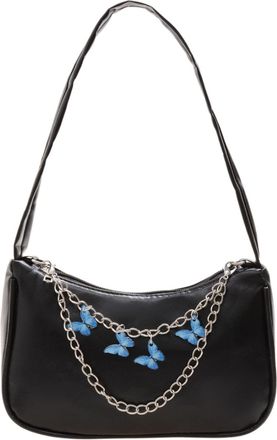 Generic Underarm Animal Bag Ladies Bag Shoulder Jewelry Chain One Casual Fashion Handbag Small Bag Canvas Shoulder Bag (Black, One Size)