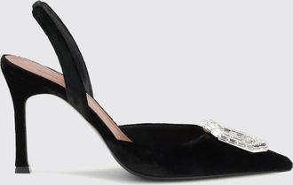 Amina Muaddi Slingback Camelia Amina Muaddi in camoscio con fibbia gioiello