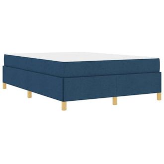vidaXL Bed Frame with Mattress Blue 160 x 200 cm Fabric vidaXL