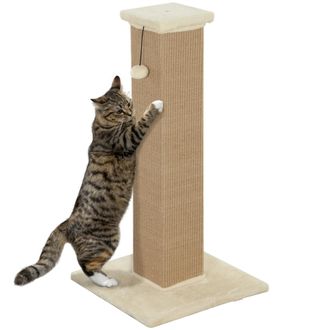 OEM Poste Rascador Para Gatos Altura 81 Cm Rascador Para Gatos Con Poste De Yute Y Bola Colgante 41x41x81 Cm Beige