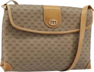 Gucci Pre-owned Vintage Schoudertas - Dames - Vintage Schoudertas - Beige - ONE Size - Leer - Vintage