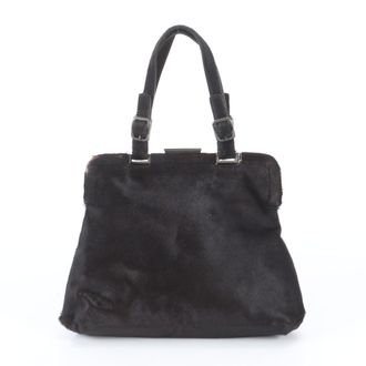 Prada Brown Leather Handbag Tote Bag (Pre-Owned)