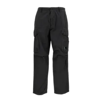 C.P. Company Straight Trousers, male, Gray, Size: S Cargo-Pockets Straight Trousers