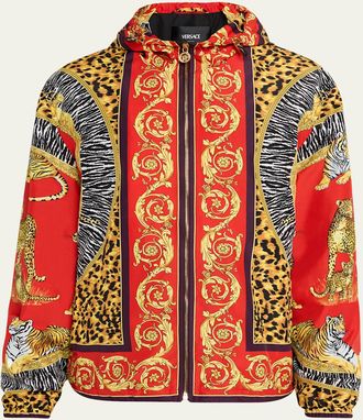 Versace Mens Wild Cat Full-Zip Hooded Jacket