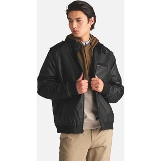 Members Only Mens Faux Leather Iconic Racer Jacket in Black at Nordstrom, Size Xxx-Large