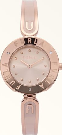 Furla Essential Orologio Con Cassa Tonda Cipria Rosa Metallo + Resina Donna