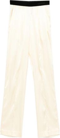 Tom Ford Stretch Silk Satin PJ Pants - Dames - Straight fit broeken - Geel - S - Satijn - Broeken