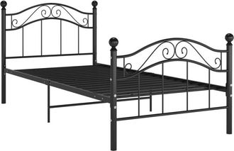 vidaXL Estructura De Cama Sin Colch&oacute;n Metal Negro 100x200 Cm Vidaxl